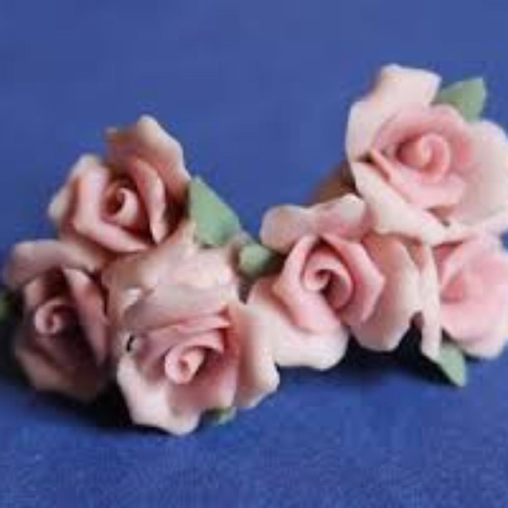 Vintage Denton Bone China Clip On Earrings